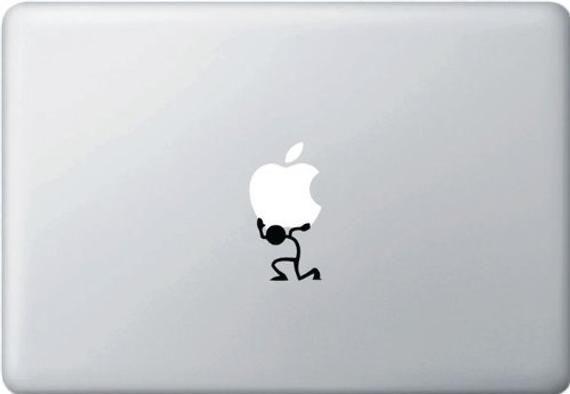 Funny Apple Logo - Macbook Stick man carrying apple logo funny car truck | Etsy