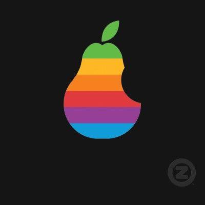 Funny Apple Logo - Pear Computers - Retro Apple Logo Parody T-shirt | TeeVault.com