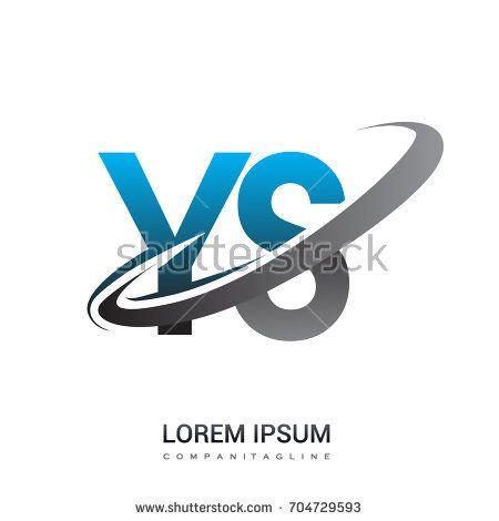 Grey Colored Logo - initial letter YS logotype company name colored blue and grey swoosh ...