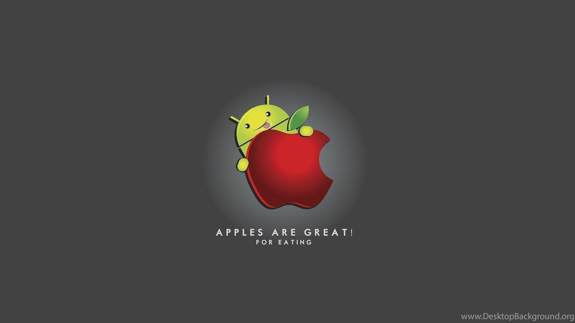 Funny Apple Logo - Apple: Android Apple Logo Funny Free Wallpaper For HD 16:9 High