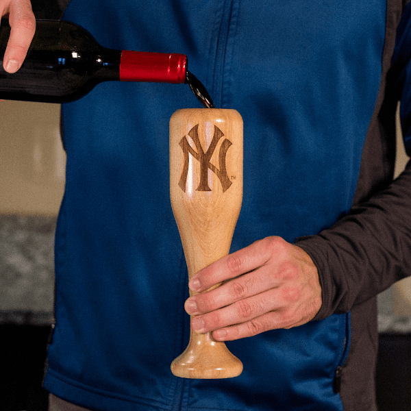 Wine with Bat Logo - Yankees NY Wined-Up™ - Baseball Bat Wine Mug