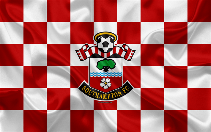 Red White Checkered Logo - Download wallpapers Southampton FC, 4k, logo, creative art, red ...