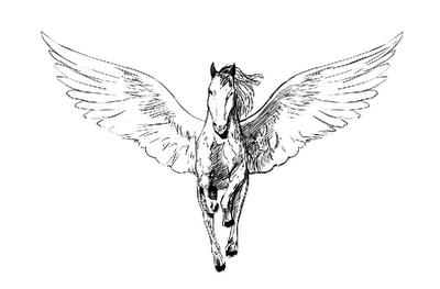 Pegasus Movie Logo - Mike Kevan from Art Dump. Pegasus front view. Isn't this the logo ...