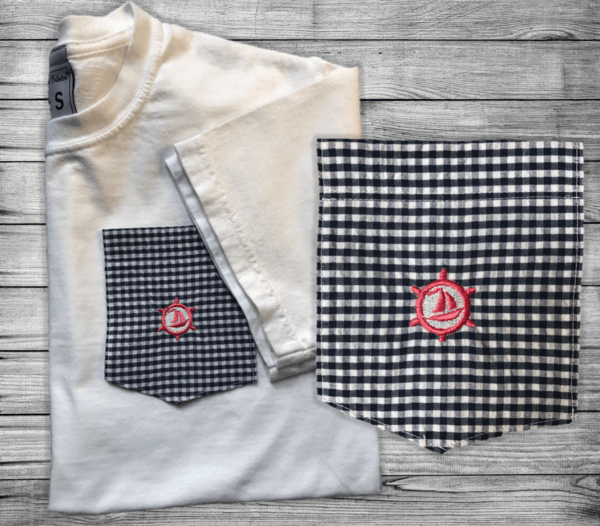Red White Checkered Logo - White Checkered Logo Pocket T Shirt