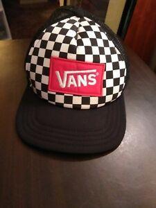 Red White Checkered Logo - VANS Hat Black White Checkered Red White VANS Label SnapBack Cap | eBay
