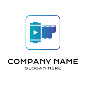 White and Blue Rectangle Logo - Free YouTube Channel Logo Designs | DesignEvo Logo Maker