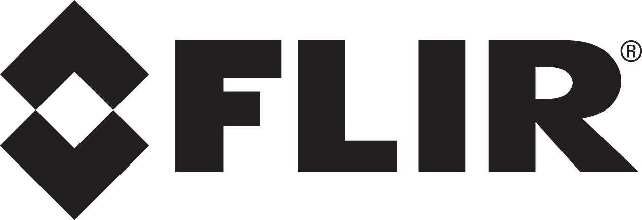 White with Blue Rectangles Logo - FLIR Logo
