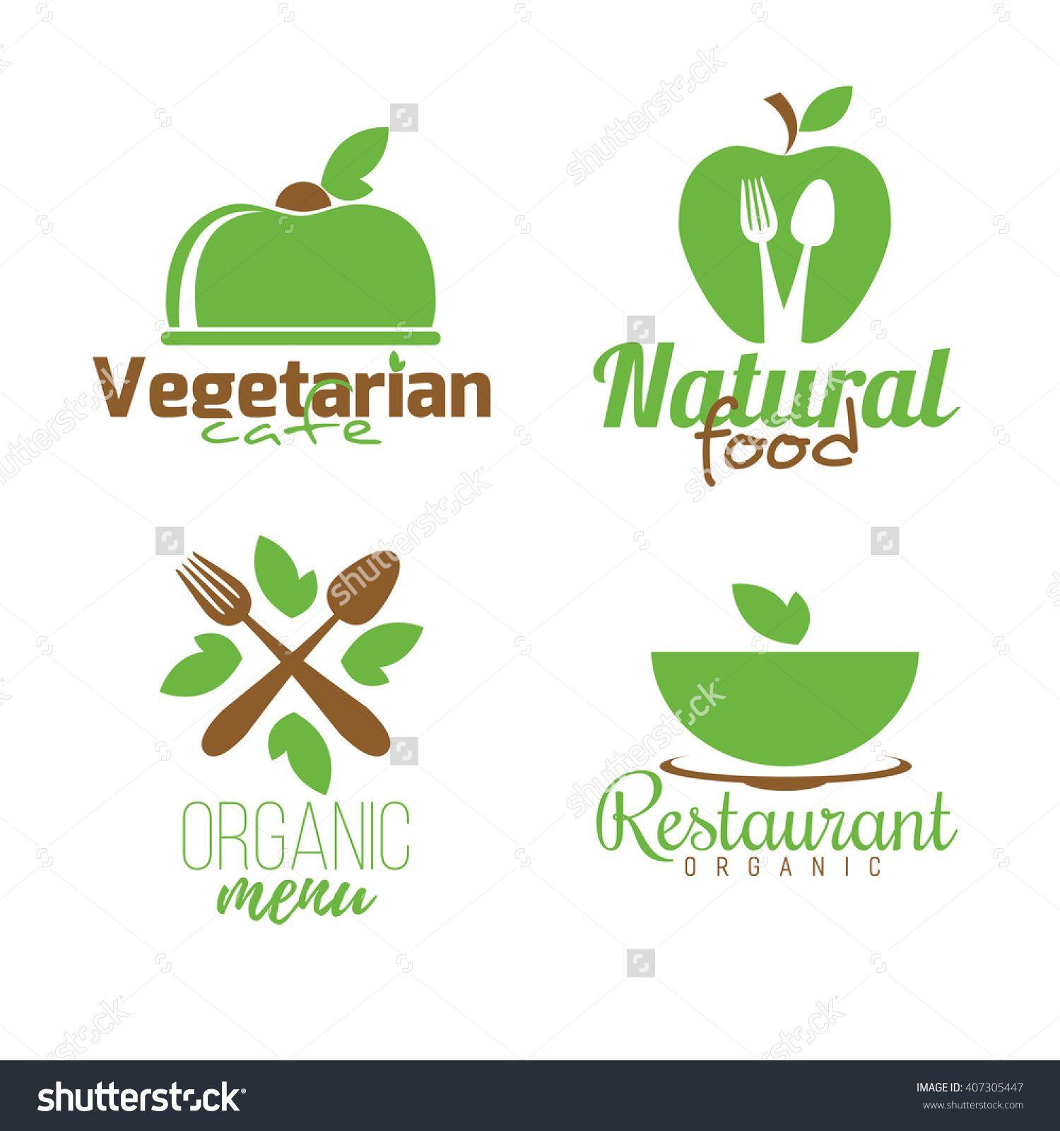 Healthy Foods Restaurant Logo - Vector Set Of Abstract Logos Healthy Eating Vegetarian Cafe, Organic