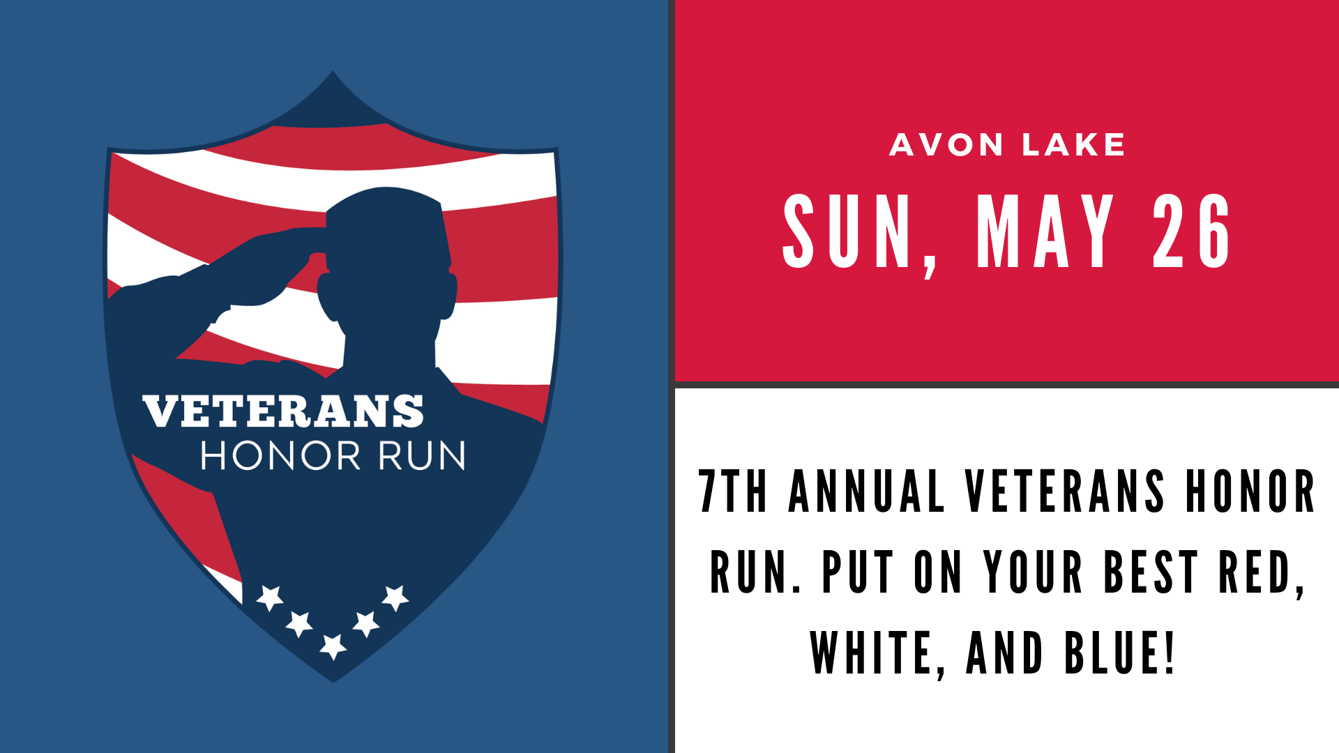 Red White and Blue Veterans Logo - Veterans Honor Run