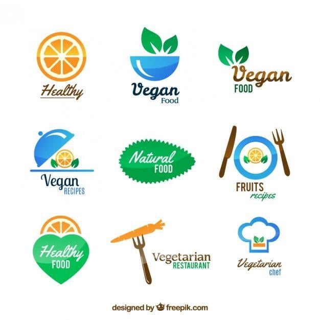 Healthy Foods Restaurant Logo - Vegetarian restaurant logos Vector