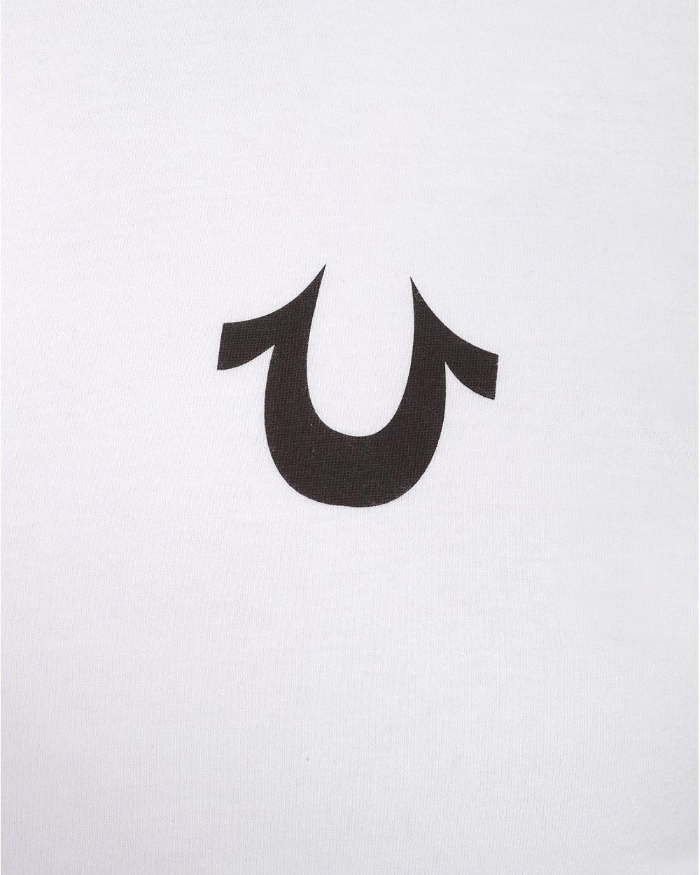 True Religon Logo - True Religion Jeans Mens Traditional Logo T-Shirt, Plain White Tee