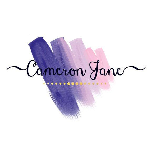 Purple and Gold Logo - Pre-made Logo Watercolor Pink Purple Gold || Website Logo || Fashion ...