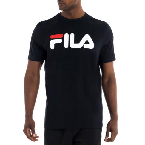 Black Fila Logo - Men's Fila Logo Deckle Black Tee