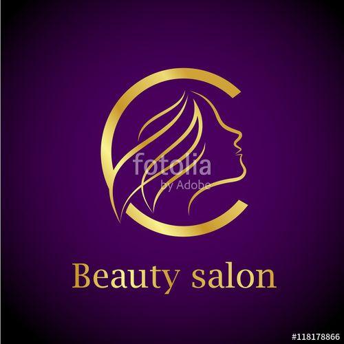 Purple and Gold Logo - Abstract letter C logo, Gold Beauty salon logo design template Stock