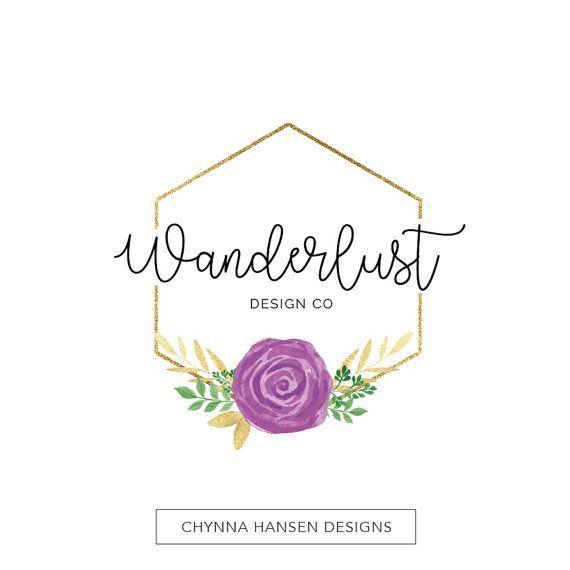 Purple and Gold Logo - Purple and Gold Logo Modern Logo by ChynnaHansenDesigns on Etsy ...