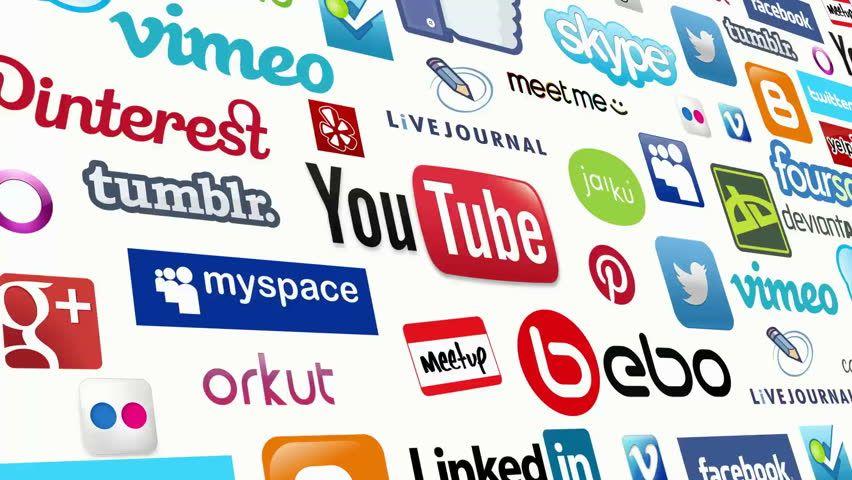 All Social Media Logo - Social Media Logo Compilation Animation. Stock Footage Video 100