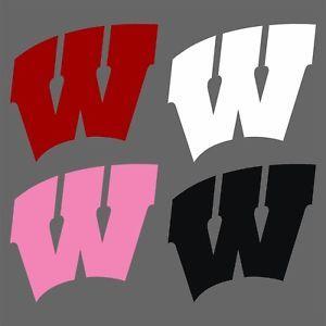 Pink Wisconsin Logo - Details about University of Wisconsin Badgers W Decal, Red White Pink  Black, Free Shipping