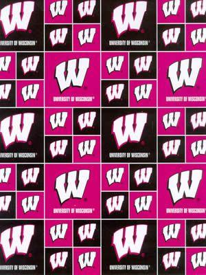 Pink Wisconsin Logo - Remnant College Logo University of Wisconsin Badgers - cotton
