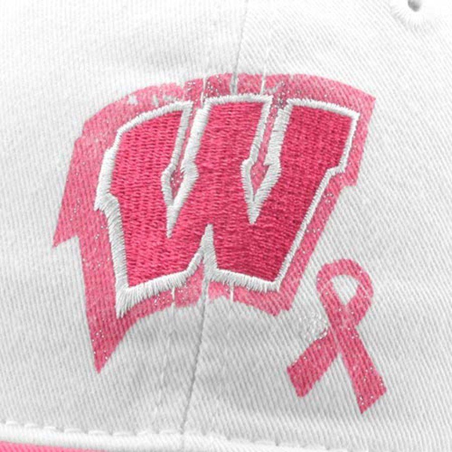 Pink Wisconsin Logo - adidas Wisconsin Badgers Ladies Breast Cancer Awareness Slouch Adjustable  Hat - White/Pink