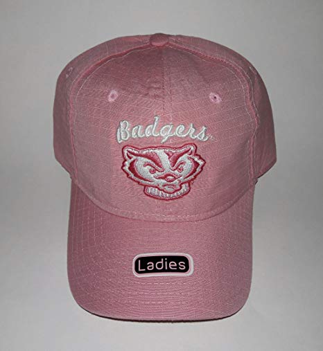 Pink Wisconsin Logo - University Of Wisconsin Badgers Adjustable Buckle Hat 3D Embroidered Ladies  Cap