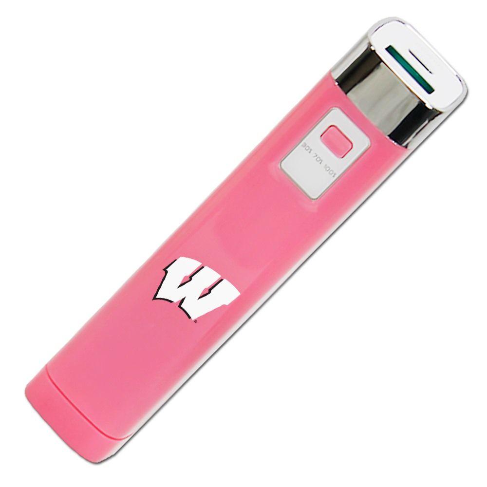 Pink Wisconsin Logo - Wisconsin Badgers W Pink APU 2200LS USB Mobile Charger