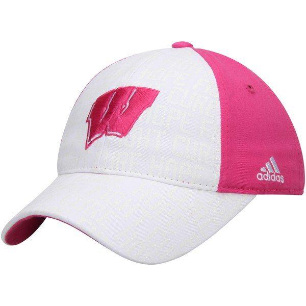 Pink Wisconsin Logo - Women's adidas Pink/White Wisconsin Badgers Breast Cancer Awareness Slouch  Adjustable Hat