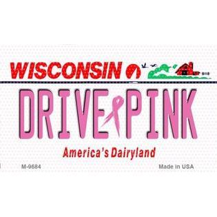 Pink Wisconsin Logo - Smart Blonde M-9684 Drive Pink Wisconsin Novelty Metal Magnet - 3.5 ...
