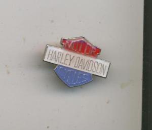 Red White Shield Auto Logo - Motor Harley Davidson motorcycle vtg pin shield red white blue lapel