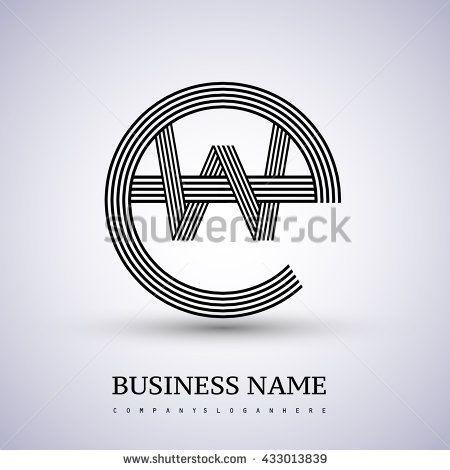 Circle W Logo - Letter EW or WE linked logo design circle E shape. Elegant black