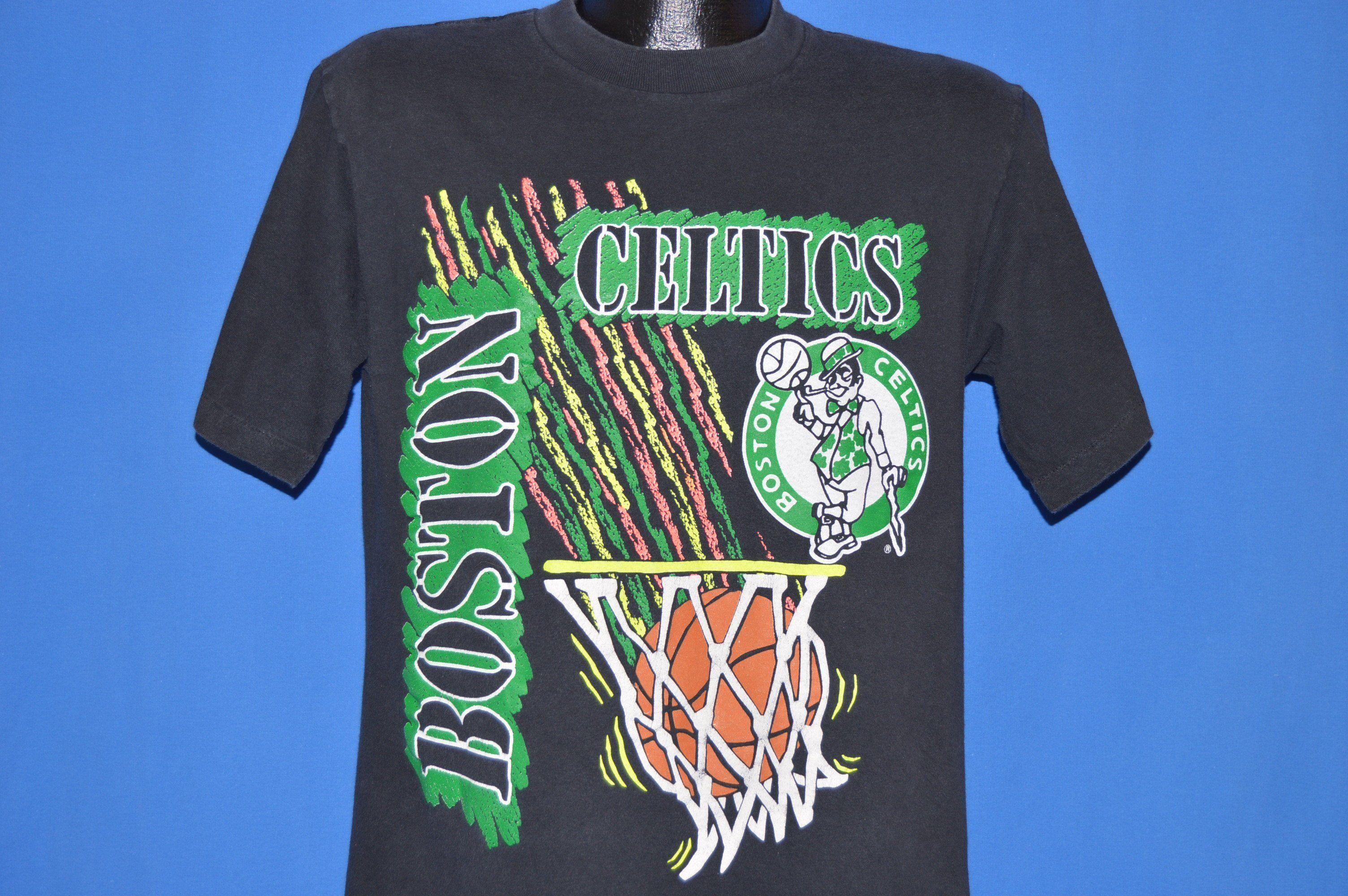 Neon Basketball Logo - 90s Boston Celtics Logo Neon Basketball t-shirt Large - The Captains ...