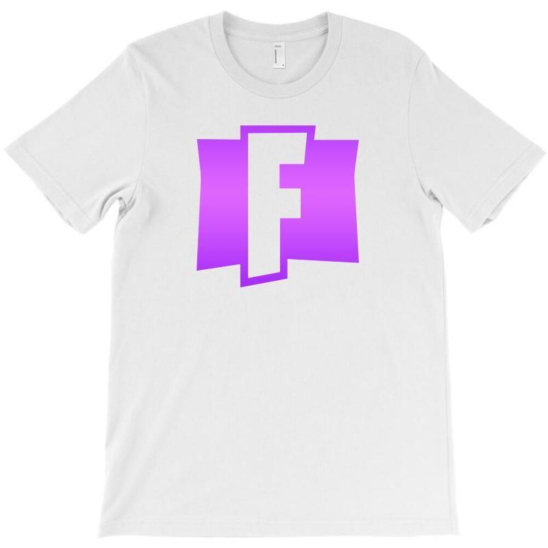 Fortnite F Logo - Custom Fortnite F Logo Purple T Shirt By Akin