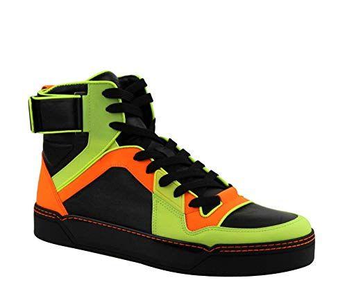 Neon Basketball Logo - Amazon.com: Gucci Mens Sneakers Neon Leather Logo High Top ...