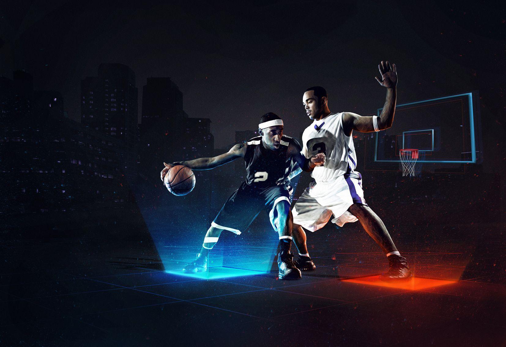 Neon Basketball Logo - Basketball Neon Game - Pierre Doucin - Debut Art