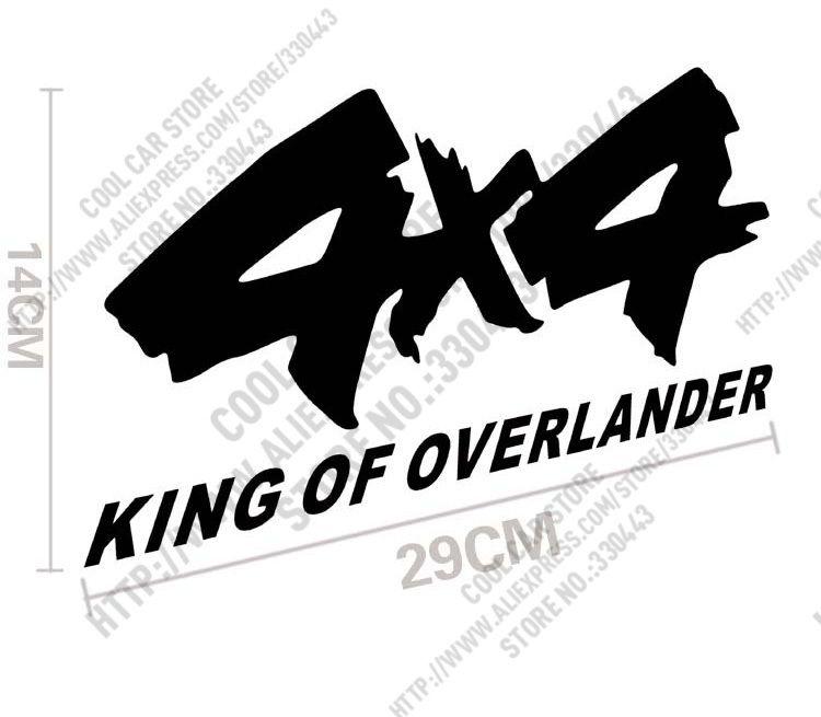 Jeep 4x4 Logo - Pieces 4X4 King of Overlander Car Sticker Car Reflective Decal