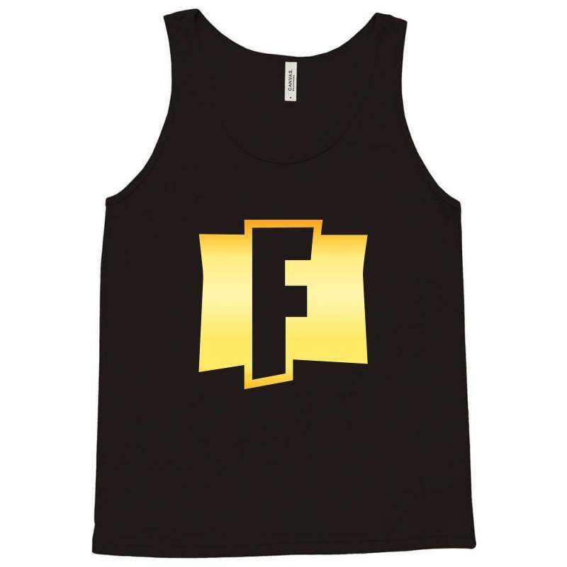 Fortnite F Logo - Custom Fortnite F Logo Gold Tank Top By Akin - Artistshot