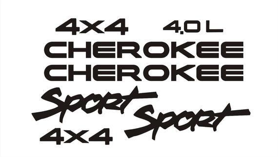 Jeep Cherokee 4x4 Logo - Jeep Cherokee Decal Set XJ Vinyl Decals for Jeep | Etsy