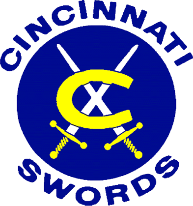 Crossed C Logo - Cincinnati Swords Primary Logo (1972) - Yellow C on a blue circle ...
