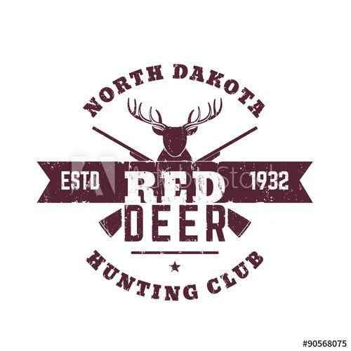 Crossed C Logo - Deer Hunting Club Vintage Emblem, Logo, with crossed rifles, guns