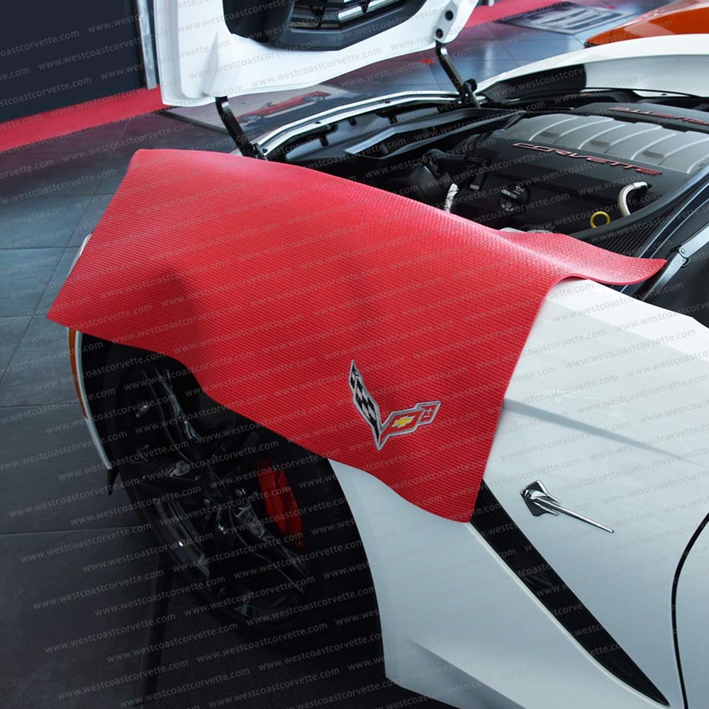 Crossed C Logo - Amazon.com: Corvette Fender Mat with C7 Crossed Flags Logo (Red ...