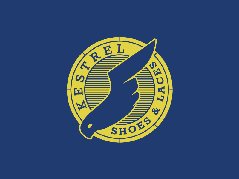 Yellow Blue Shoe with Wings Logo - Kestrel Flash Challenge by Fraser Ward | Dribbble | Dribbble