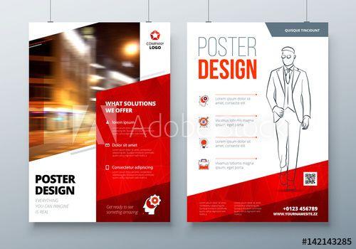 Red Triangle Movie Logo - Poster design. A3, A2, A1. Red Corporate business template for ...