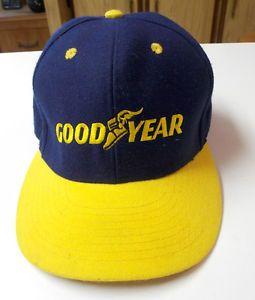 Yellow Blue Shoe with Wings Logo - Vintage Blue & Gold Goodyear Shoe & Wing Logo Cap /Hat, Snapback (MD ...