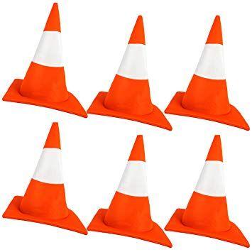 Orange and White Road Logo - 6 X TRAFFIC CONE HAT FANCY DRESS ACCESSORY STAG NIGHT NOVELTY PARTY ...