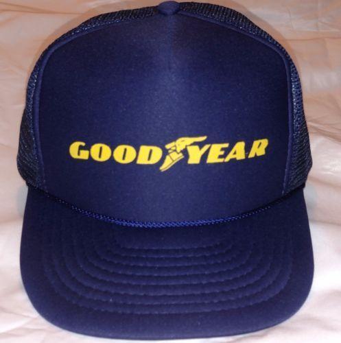 Yellow Blue Shoe with Wings Logo - GOOD YEAR TRUCKER Hat Yellow Blue Shoe Wings Tire Nissin Cap