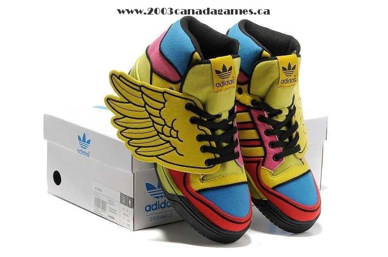 Yellow Blue Shoe with Wings Logo - Buy Cheap Adidas JS Wings Unisex Colorful Yellow Blue Running Shoes ...