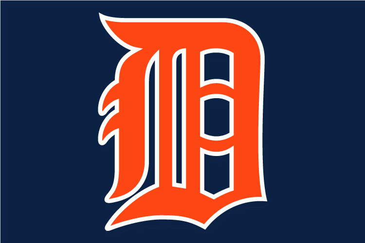 Orange and White Road Logo - Detroit Tigers Jersey Logo (2007) - (Road BP) Orange Olde English D