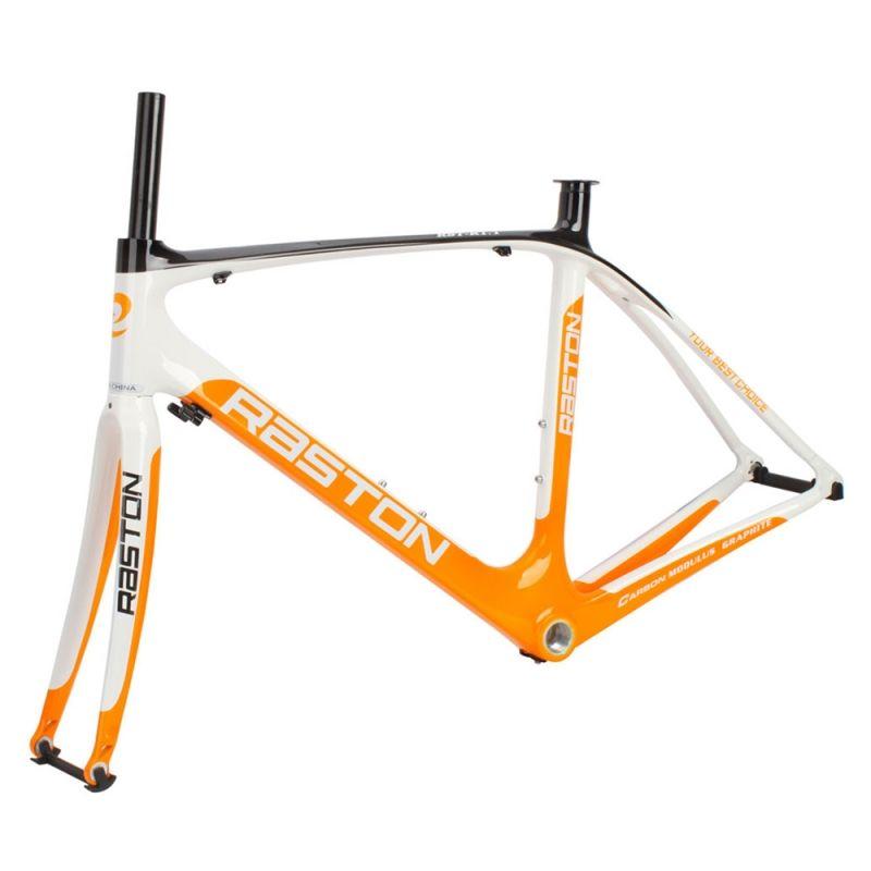 Orange and White Road Logo - Raston Full Carbon Road Bike Frame RST-R1.1 Orange + White + Carbon ...