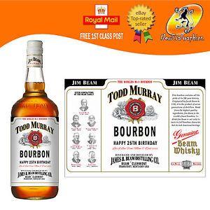 Whiskey Bottle Logo - PERSONALISED BOURBON WHISKEY BOTTLE LABEL BIRTHDAY ANY OCCASION GIFT ...