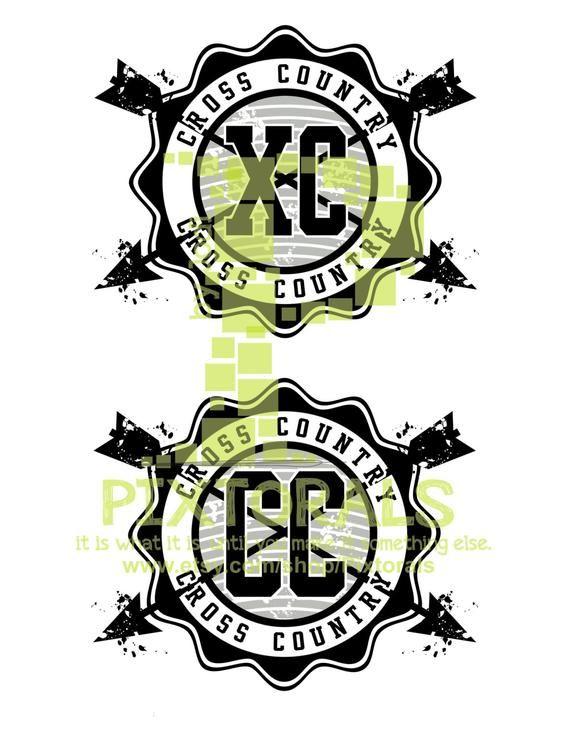 Cross Country CC Logo - Cross Country Vector XC CC Medallion logo EPS file | Etsy