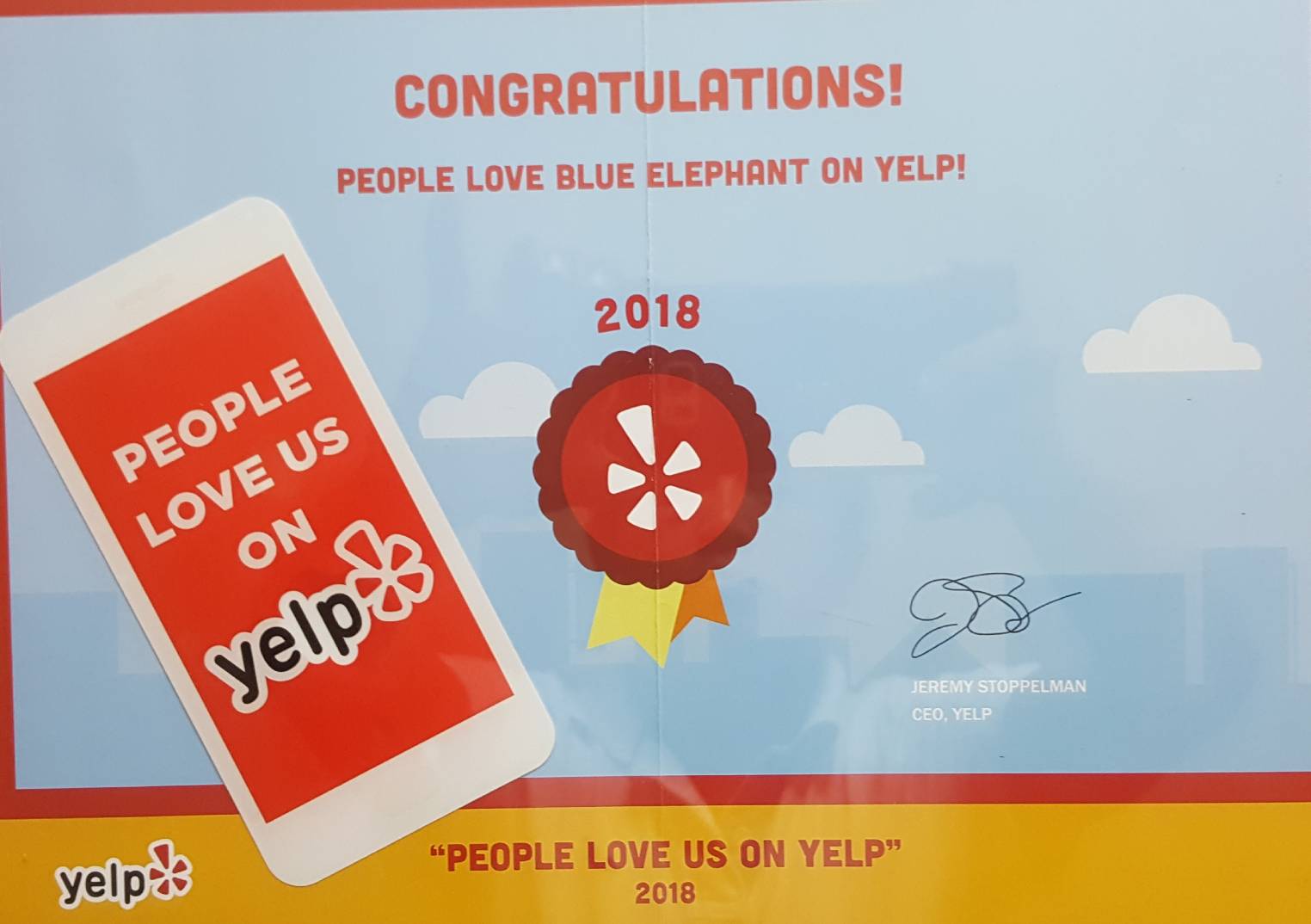 People Love Us On Yelp Logo - People Love Us On YELP – Blue Elephant Thai Cuisine